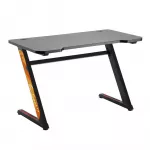 Gaming stalas NanoRS RS120, modernus dizainas, lengvas ir stabilus (maks. 50 kg apkrova), juodas su oranžiniais akcentais