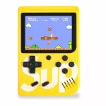 Ne&scaron;iojama retro žaidimų konsolė GameBox R1, 8 bitų, 400 žaidimų, 3 colių LCD ekranas, su TV RCA kabeliu, geltona
