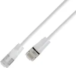 Wirewin SLIM KAT6A 10 Gigabit &scaron;viesus tinklo kabelis, U/FTP, permatomi jungtys, baltas, 1,5 m SLIM-L-UF-K6A-TL 1.5 WT