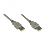 GoodConnections Anschlusskabel USB 2.0 Stecker A an Stecker A, grau, 0,5m,