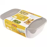 Curver Fresh & Go maisto laikymo indelių rinkinys, 3 stačiakampiai indai, 2L + 1L + 0,5L, permatomi su spalvotais hermeti&scaron;kais dangčiais