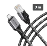 Goobay AXAGON ADE-CM30 USB-C Gigabit Ethernet adapteris su integruotu 3 m CAT6 kabeliu, RJ-45