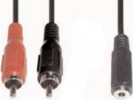 e+p B 132/02 Audio-Kabel 0,2 m 2 x RCA 3.5mm Schwarz (B 132/02)