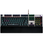 CANYON Nightfall GK-7, Wired Gaming Keyboard,Black 104 mechanical switches,60 million times key life, 22 types of lights,Removable magnetic wrist rest,4 Multifunctional control knobs,Trigger actuation 1.5mm,1.6m Braided cable,RU layout,dark grey, siz ...