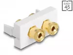 DeLOCK Easy 45 modulis 2 jungiamieji gnybtai raudonas juodas žiedas 22,5 x 45 mm