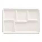 PAPSTAR Cukranendrių bagaso meniu padėklas pure, 5 skyriai, baltas, kompostuojamas, 1 vnt. (89881)