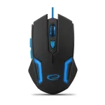 Esperanza MX205 FIGHTER &ndash; žaidimų pelė, USB, mėlyna, optinė, 6 mygtukai, juoda
