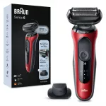Folijos skutimosi aparatas Braun Series 6 61-R1200s SensoFlex SensoFoil juodai raudonas