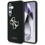 Guess Silicone Big 4G Logo Bottom Script Dėklas Samsung Galaxy S25, Juodas