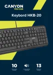 CANYON HKB-20 EN Velvet Wired Black Keyboard