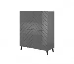 Shelving unit ABETO 100.5 x 40 x 121.5 cm grafito/blizgus grafito