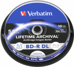 Verbatim M-Disc - 10 x BD-R DL - 50GB 6x - mit Tintenstrahldrucker bedruckbare Oberfl&auml;che - Spindel (43847)