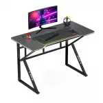 Žaidimų stalas huzaro Hero 1.6 juodas &ndash; MDF/anglies stalvir&scaron;is 1200&times;600&times;750 mm, metalinis rėmas