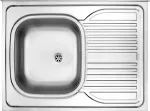 DEANTE 1-Bowl Steel Sink with Drainer on the Right Side - Overlay