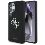 Guess Silicone Big 4G Logo Bottom Script Dėklas Samsung Galaxy S25 Ultra - Juodas