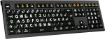 LogicKeyboard Mac Astra 2 Gro&szlig;druck-Tastatur DE Hintergrundbeleuchtung, Wei&szlig; auf Schwarz