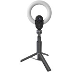 LORGAR Circulus 910, Streaming web camera, 5MP 2592X1944 max resolution, up to 60fps, 1/2.8, Sony STARVIS CMOS image sensor, full glass lens, 5.5'' built-in ring light (1700-14 000K), foldable tripod, auto focus, dual microphones with AI noise reduct ...