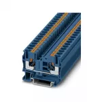 Phoenix Contact PT 6 BU 6 mm&sup2; mėlynas praėjimo gnybtas su Push-in technologija, 41 A, 1000 V, DIN bėgeliui