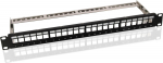 Helos 19&ldquo; Modultr&auml;ger Keystone 1 HE 24 Port Entlastungsschiene schwarz - 24-Port - Schwarz (371980)