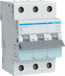 Hager MCN363. Nennstrom: 63 A. Typ: C-type, Module Menge (max): 3 Modul(e). Breite: 52,5 mm, Tiefe: 70 mm, H&ouml;he: 83 mm (MCN363)