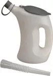 PRESSOL 1L HDPE matavimo indas su lanksčiu snapeliu, baltas/permatomas, įsukamas dangtelis su atvartu 07621