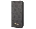 GUESS Book Case dėklas iPhone 14 Pro Max, guma/silikonas, juodas