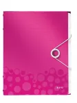 Segtuvas Leitz Divider Book WOW PP 12 skirtukų, A4, polipropilenas, metalinis, rožinis, 200 lapų, 265 mm, 17 mm