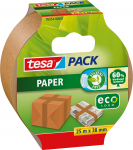 tesapack PAPER ecoLogo Verpackungsklebeband, 38 mm x 25 m braun, ungebleichter, glatter Papiertr&auml;ger, hohe Klebekraft (05054-7-1)