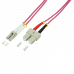 Logilink - Patch-Kabel - LC Multi-Mode (M) bis SC multi-mode (M) - 10 m - Glasfaser - 50/125 Mikrometer - OM4 - halogenfrei - Erikaviolett (FP4LS10)