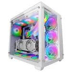 Mars Gaming MCV3 White Custom XXL E-ATX korpusas su dviem grūdinto stiklo langais, dviejų kamerų moduliniu rėmu