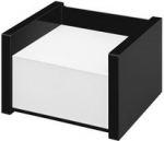 WEDO Zettelbox black office, schwarz aus Acryl, mit 500 Blatt wei&szlig;em Notizpapier bef&uuml;llt - 1 St&uuml;ck (63 7001)
