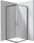 DEANTE Square Shower Cabin 80x80 cm with Double Sliding Doors, Chrome Frame