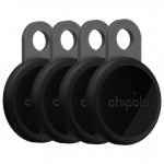 Chipolo LOOP 4er-Pack Rechargeable Bluetooth-Tracker Charcoal Apple Find My kompatibel