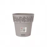 STEFANPLAST Gaia gėlių vazonas su padėklu &Oslash;25x25 cm, &scaron;viesiai pilkas