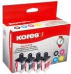 Kores Multi-Pack Tinte X254KIT XL ersetzt brother LC-3213 Inhalt: 1x schwarz (11 ml), je 1x cyan, magenta, gelb - 1 St&uuml;ck (X254KITXL)