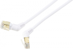 Renkforce RF-6071570 RJ45 Netzwerkkabel, Patchkabel CAT 8 S/FTP 0.50 m Wei&szlig; Steckkontakte 360&deg; drehbar, Gewinkelter Kabelabgang 1 St. (RF-6071570)