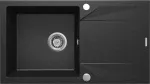 DEANTE 1-Bowl Granite Composite Kitchen Sink with Drainer - Black, 780x440mm