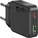 SBS PD Reiselader UltraSlim 30W USB/USB-C GaN schwarz