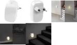 LogiLink LED014 LED naktinė lemputė su prieblandos jutikliu, ovali, &scaron;iltai balta, 230V, 16A, balta