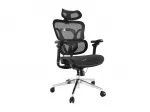 Equip Ergonominė Premium biuro kėdė su galvos atrama ir porankiais, juoda
