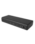 ICY BOX IB-DK7401-CU31 17 viename USB-C jungčių stotelė, 6 vaizdo i&scaron;vestys, 8K, DisplayLink, USB 3.2 Gen 2, 140 W PD 3.1, 2,5 GbE, SD/microSD, juoda
