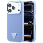 Guess Grained Triangle Logo MagSafe dėklas iPhone 18 Pro Max / 17 Pro Max, mėlynas