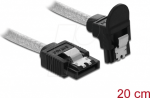 DeLOCK - SATA-Kabel - Serial ATA 150/300/600 - SATA (R) gerade bis SATA (R) nach unten gewinkelt - 20cm - durchsichtig (85344)