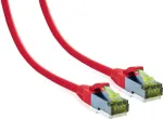 Jungiamasis kabelis IT-BUDGET Premium Cat.6A su Cat.7 žaliava, 600 MHz, LSZH, PoE+, 10GBit, raudonas, 0,25 m