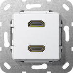GIRA 567103. Buchsen-Typ: 2 x HDMI. Produktfarbe: Wei&szlig; (567103)