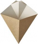 PAPSTAR Pommes-Frites-Spitzt&uuml;te pure, 190 x 235 mm aus Pappe, mit Dip-Ecke, F&uuml;llinhalt: 150 g, fettresistent, - 1 St&uuml;ck (86779)
