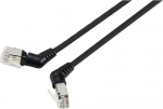 Renkforce RF-6071546 RJ45 Netzwerkkabel, Patchkabel CAT 6a F/UTP 0.50 m Schwarz Steckkontakte 360&deg; drehbar, Gewinkelter Kabelabgang 1 St. (RF-6071546)