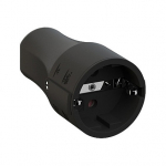 BACHMANN Montagekupplung schwarz, CEE 7/3 2-polig mit Schutzkontakt