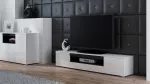 Cama TV stovas VIVA 180 baltas/baltas blizgus + juodas