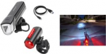 FISCHER Akku-USB-LED-Beleuchtungs-Set TWIN, 30 Lux Lebensdauer bis zu 50.000 Stunden, StVZO zugelassen - 1 St&uuml;ck (50363)